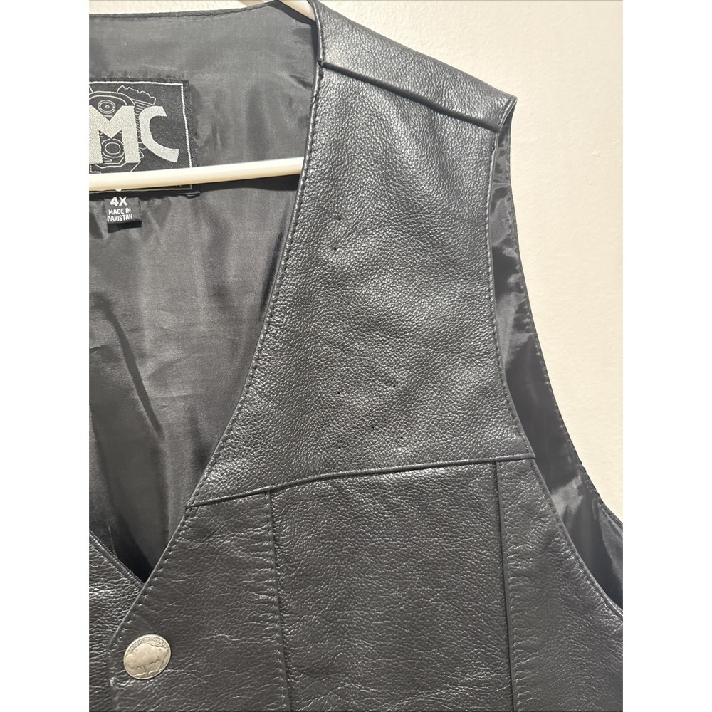 First Manufacturing Men's Western Buffalo Nickel Snaps Motorcycle Vest Size 4XL - Picture 5 of 9